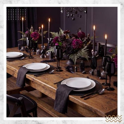 24 Pcs 13 in Round Woven Placemats Boho Charger,Black,Classic - color: Black, style: Classic