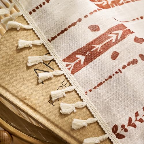 Terracotta Boho Curtains for Living Room with Tassel 63 Inch 2 Panel - color: T-terracotta, size: 52"W x 63"L (Pack of 2)