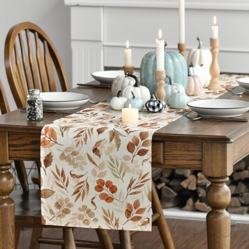 Artoid Mode 210 GSM Fall Table Runner Home Party Decor 13x90 Inch - size: 13" x 90", Table Runner