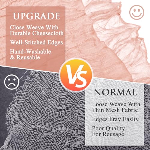Cheesecloth Table Runner 10FT 2Pcs Dusty Pink Boho Gauze Sheer Runners - color: Dusty Pink, size: 2 Pack