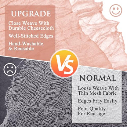 Cheesecloth Table Runner 10FT 2Pcs Dusty Pink Boho Gauze Sheer Runners - color: Dusty Pink, size: 2 Pack