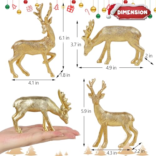 Lulu Home 3 PCS Christmas Reindeer Figurines, Peer (Textured) - style: 3 Peers with Texture