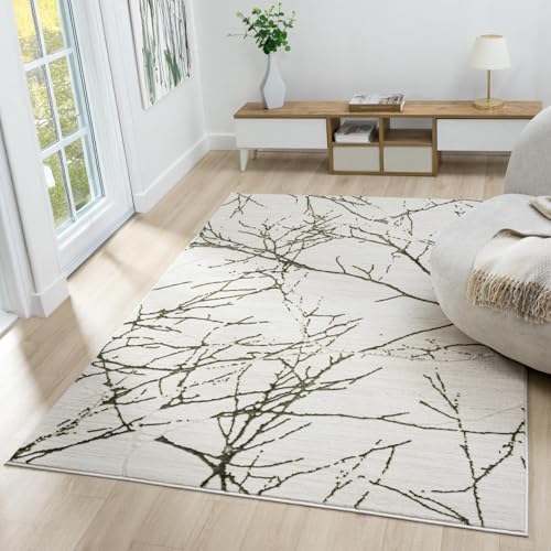 LUXE WEAVERS Modern Abstract Non-Shedding Area Rug Green 6x9 - color: Green, size: 6' x 9' (Rectangular)