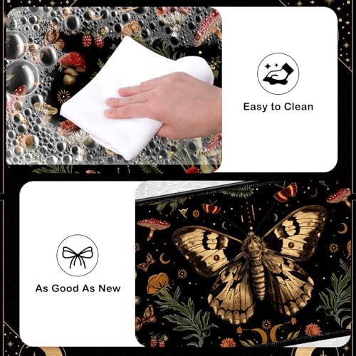 Mushroom Rug Kitchen Decor Set of 3 Non Slip Washable Door Mat