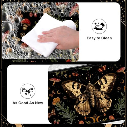 Mushroom Rug Kitchen Decor Set of 3 Non Slip Washable Door Mat