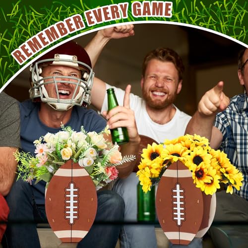 Cinnvoice 6 Pcs Football Wooden Centerpieces for Table - style: Football