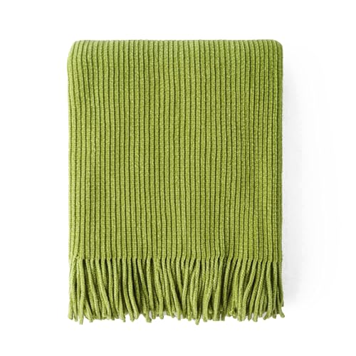 BATTILO HOME Apple Green Throw Blanket for Couch, 60"x80" - color: Apple Green, size: 60 x 80 in.