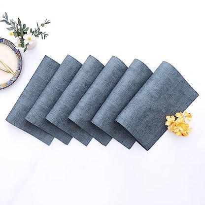 Homaxy PU Faux Leather Placemats for Dining Table, Set of 6, Blue - color: Blue
