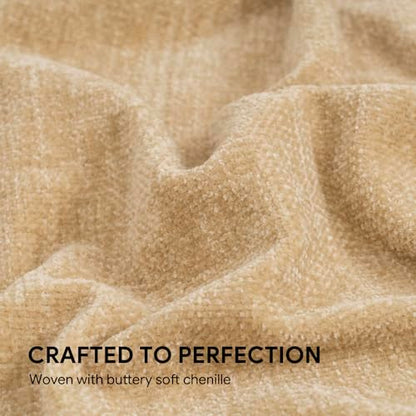 RECYCO Chenille Throw Blanket for Couch, 50"x60", Beige - color: Beige, size: 50'' X 60''