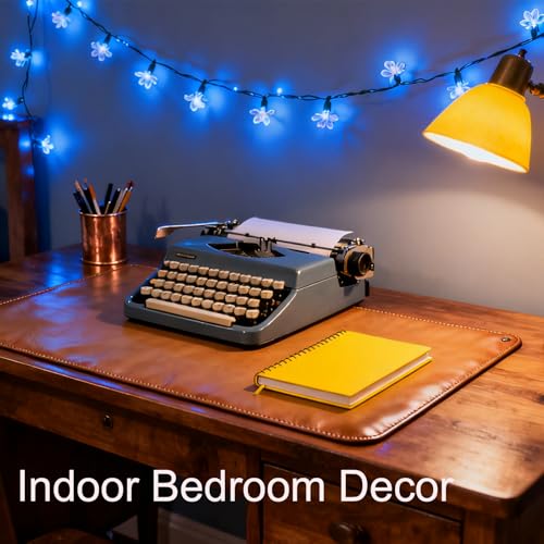 USB & Battery Lighted 10ft 30 LED Decorative Blue Fairy Flower String Light - color: Blue