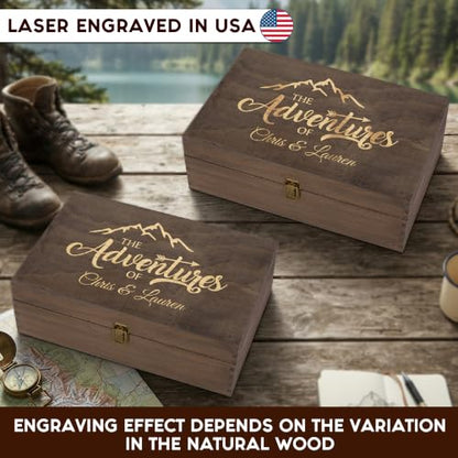 Personalized Adventure Memory Box, Engraved Travel Keepsake for Couples - style: 12. Adventure Box