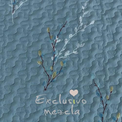 Exclusivo Mezcla 60"x 80" Boho Quilted Throw Blanket, Blue Quilt Throw - color: Floral Blue, size: 60 x 80 inch