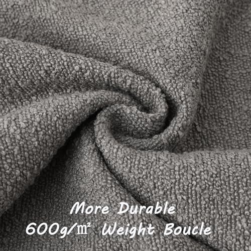 FUTEI Pack of 2 Boucle Textured Throw Pillow Covers 18x18 Inch, Light Grey - color: Light Grey, size: 18" x 18" (Pack of 2)