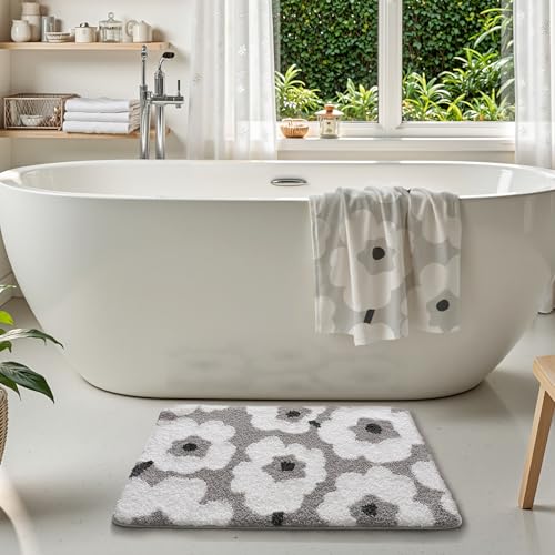 LUMI Bathroom Rug 20x32, Soft Absorbent Microfiber Bath Mat, Non Slip - color: Elegant Black, size: 20"x32"