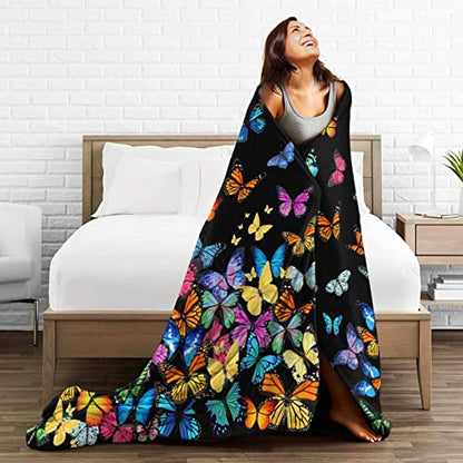 Butterfly Blanket Beautiful Butterfly Throw Blanket Ultra Soft Blankets Lightweight Cozy for Bed Couch Sofa 60"X50" - color: Butterfly 1, size: 60"x50"