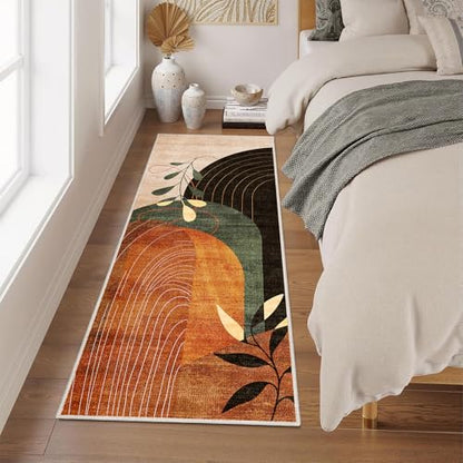 MUJOO Washable Runner Rug 2x6 Area Rug Non Slip Mid Century Modern - color: Terracotta（modern）, size: 2' x 6' (Rectangular)