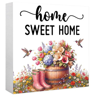 Home Sweet Home Wooden Box Tiered Tray Decor Sign - color: Home Sweet Home2