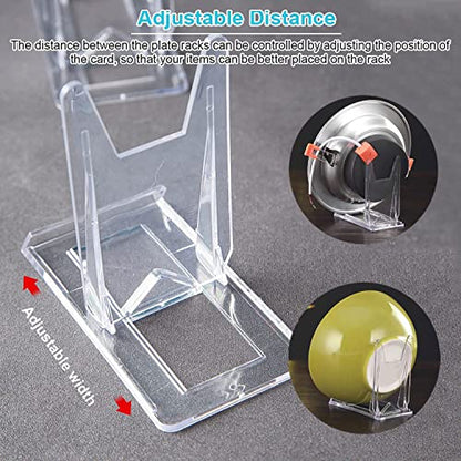 Acrylic Plate Stands，Plate Stand Plastic Stand Adjustable Decorative Plate Holder Plate Stand Decorative Stand for Display Pictures or Plate ,Home Office Supplies Festival Party Decoration(12 Pieces)