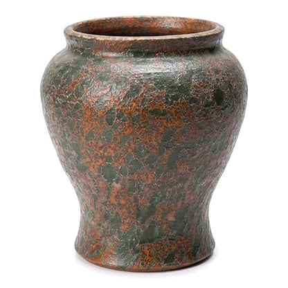 Rustic Farmhouse Ceramic Vase Home Decor (Copper Bronze Brown, Small) - color: Copper Bronze Brown