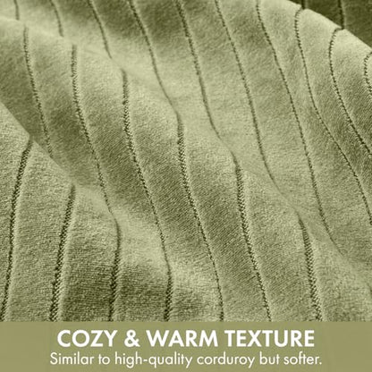 MIULEE Set of 2 Sage Green Textured Striped Throw Pillow Covers 20x20 Inch - color: Sage Green, size: 20" x 20" (Pack of 2)