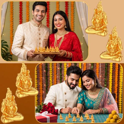 Yalikop 30 Pcs Mini Gold Shiva Statues Bulk Small Hindu Deity Figurines - style: Shiva