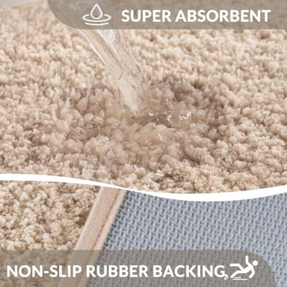 Exclusivo Mezcla Soft Absorbent Bathroom Rugs, Non-Slip Bath Mat, 24x36 - color: Camel, size: 24"x36"(Rectangular)