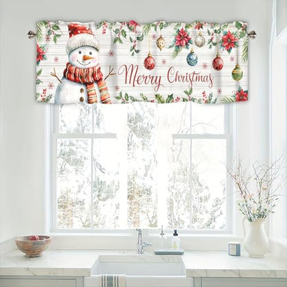 Christmas Kitchen Curtain Valances for Windows 42 x 12 Inch - color: Christmas-sy-sd0785, size: 42"W x 12"L (Pack of 1)