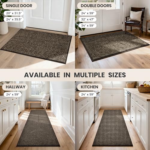 PURRUGS Hallway Runner Rug, 24" x 59", Heathered Brown - color: Heathered Brown, size: 24" X 59" (Runner)