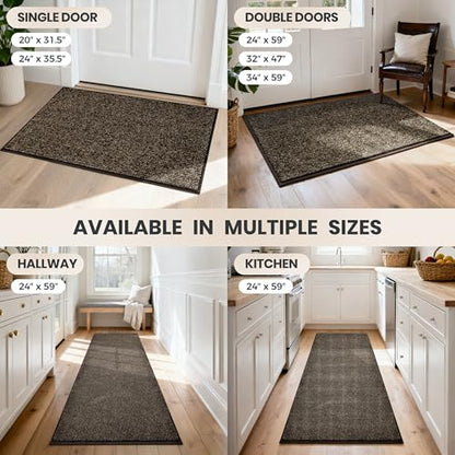 PURRUGS Hallway Runner Rug, 24" x 59", Heathered Brown - color: Heathered Brown, size: 24" X 59" (Runner)