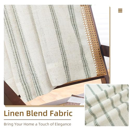 DriftAway Farmhouse Stripe Blackout Curtains, Grommet, W52xL84, Loden Green - color: G Loden Green Stripe, size: 52"W x 84"L (Pack of 2)