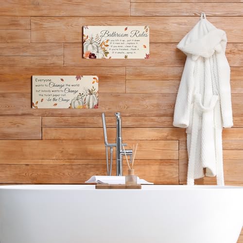 Jetec 2 Pcs Fall Decor for Bathroom Fall Decorations Autumn Rustic Decor - style: Fall Style