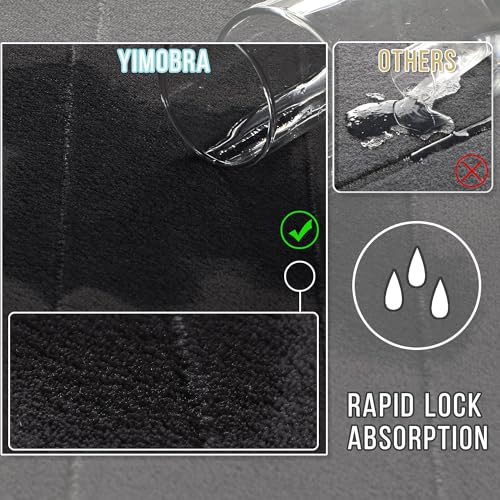 Yimobra Memory Foam Bathroom Mat Set, 31.5 x 20 & 24 x 20 in, Black - color: Black, size: 31.5x20+24x20 Inch