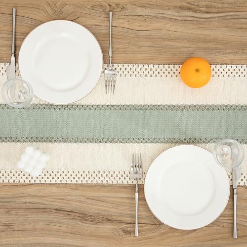 Boho Green Table Runner, 12x36 Inches - color: Green, size: 12" x 36"