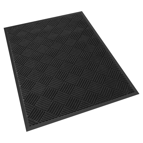 Front Door Mat, 48" x 36" Heavy Duty Indoor Outdoor Doormat - color: Black Diamond, size: 3' x 4' (Rectangular)
