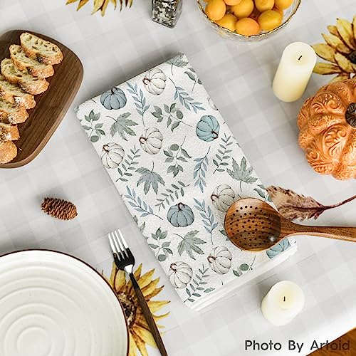Artoid Mode Blue Leaves Fall Kitchen Towels Set of 2 18x26 Inch - color: Blue