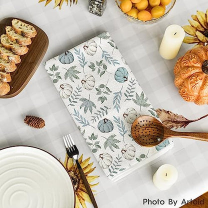 Artoid Mode Blue Leaves Fall Kitchen Towels Set of 2 18x26 Inch - color: Blue