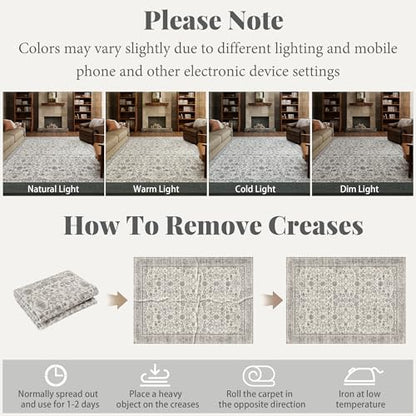 Machine Washable Hallway Runner Rug: 2'x6' Kitchen Rugs - color: Beige/Grey/Multi, size: 2' x 6' (Rectangular)