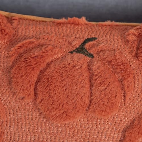 Fall Pillow Covers 18x18 Set of 2 Rust Red Pumpkin Decorations for Home - color: Dark Rust Red, size: 18" x 18" (Pack of 2)