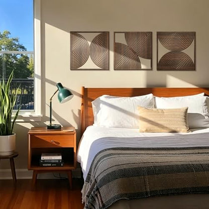 Yerliker 3 Pcs Modern Wall Decor, Mid Century, 11.8 x 11.8 x 0.2 Inch - size: 11.8 x 11.8 x 0.2 Inch, style: Mid Century