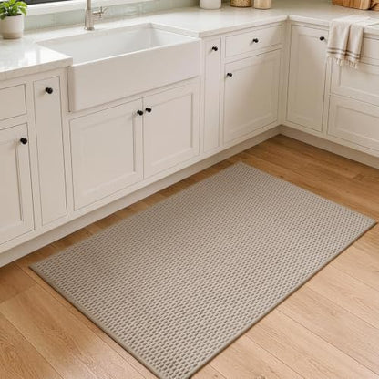 Sunfly 2x3 Entryway Rug with Non Slip Rubber Backing Beige - color: Beige, size: 2' x 3' (Rectangular)