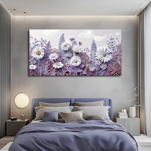 QIYILEXWART Canvas Wall Art For Living Room Large Wall Decor For Office Bedroom Decorations Daisy Fern Landscape Pictures Farmhouse Painting Artwork Room Wall Mural Aesthetic Home Decor 30x60 In - color: Daisy Fern Print, size: 60"L x 30"W