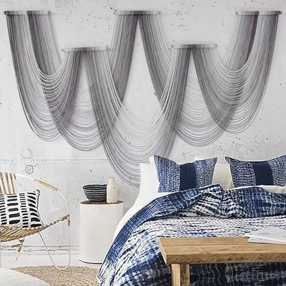 IOWER Macrame Wall Hanging Dip Dyed Purple Tapestry Fiber Art Boho Decor - color: Grey Purple