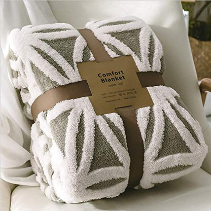 UKELER Grey Flannel Sherpa Throw 60''×50'' Soft Plush Flannel Blanket Throws for Bed/Couch/Sofa/Office/Camping - color: C-grey, size: 50''x60''