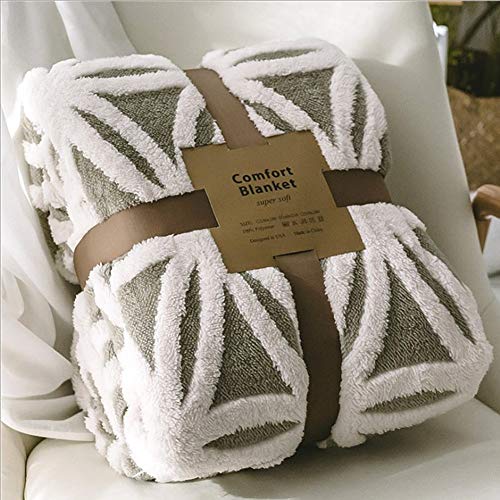 UKELER Grey Flannel Sherpa Throw 60''×50'' Soft Plush Flannel Blanket Throws for Bed/Couch/Sofa/Office/Camping - color: C-grey, size: 50''x60''
