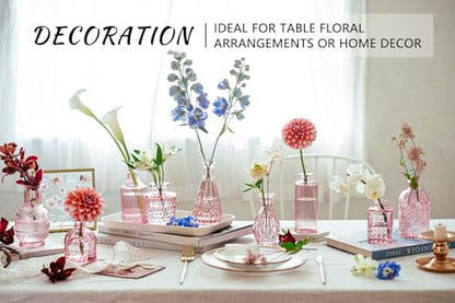 SUPMIND 16Pcs Pink Glass Bud Vases in Bulk for Wedding Table Centerpieces - color: Pink