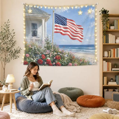 AHNWICNR 4th of July Patriotic Tapestry, American Flag Wall Hanging Decor - color: American Flag 1