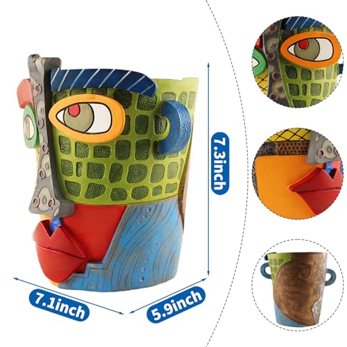 Midogaigai Abstract Face Planter Pots for Indoor Plants&Flowers Home Decor - style: Modern