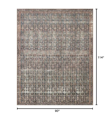 Loloi Amber Lewis Billie Ocean/Brick 7'-6" x 9'-6" Area Rug - color: Ocean / Brick, size: 9'6" x 7'6" (Rectangular)