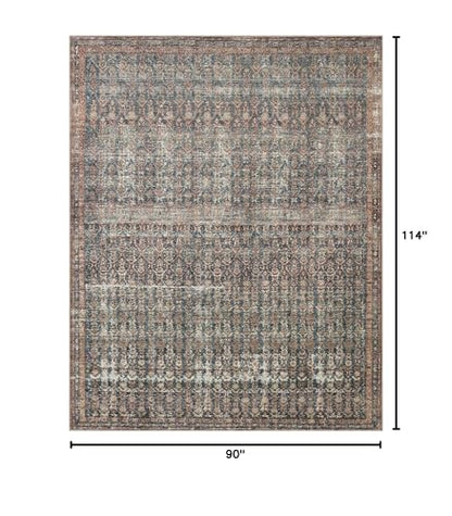 Loloi Amber Lewis Billie Ocean/Brick 7'-6" x 9'-6" Area Rug - color: Ocean / Brick, size: 9'6" x 7'6" (Rectangular)