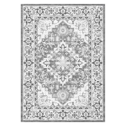 Lessymo 2 x 3 Entryway Rug Machine Washable Boho Area Rug for Bedroom, Grey - color: Grey Beige, size: 2' x 3' (Rectangular)